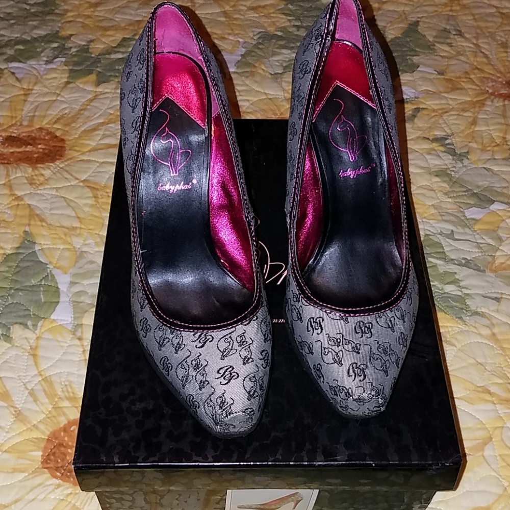 Baby Phat Giselle heels in logo print
